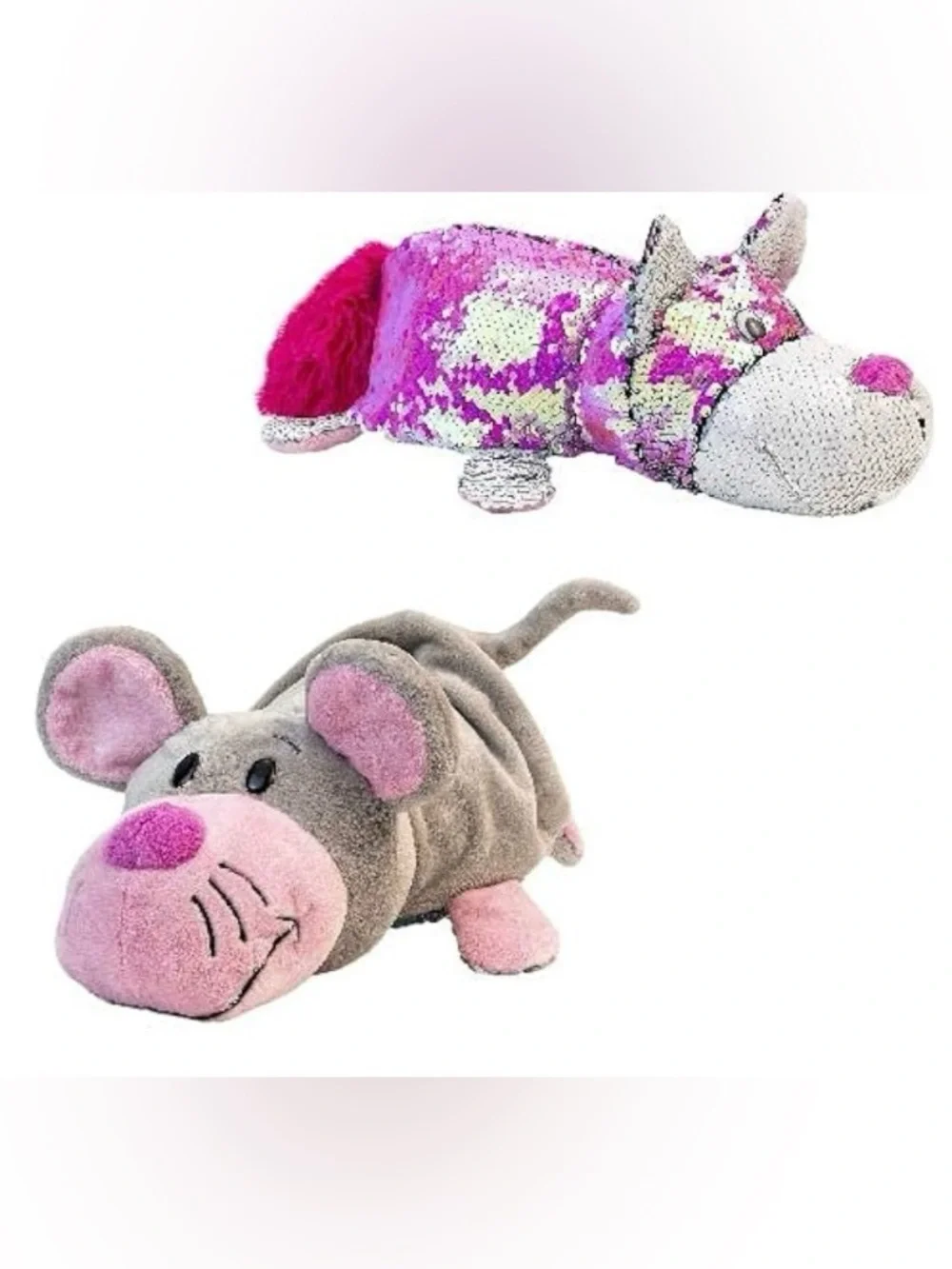 FlipaZoo FlipQuins reversible sequin plush toy sequin Cat into Mouse